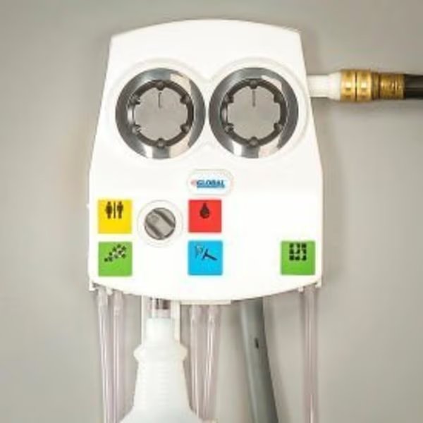 GEC Universal Cleaning Chemical Dilution Dispenser, Dual Flow, 5-Chemical, Brightwell Dispensers, Mfr#: DXC4L1H-WK/U9